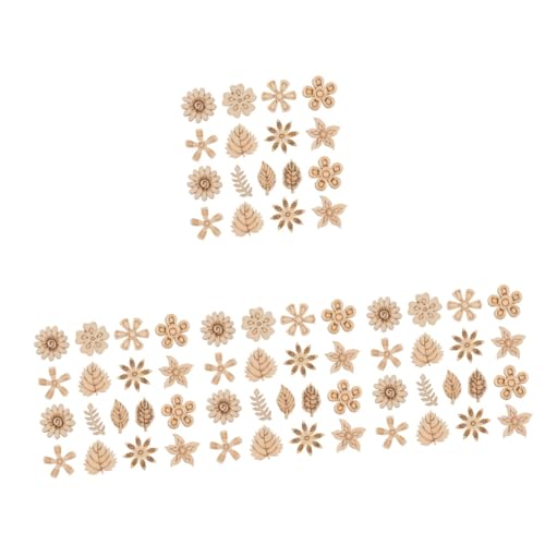 MUCKLILY 4 Sätze Kunsthandwerk Aus Holz Für Malerei Ausschnitte Ornamente Blumen- Fälschung Unvollendetes Holzhandwerk Holzscheiben Selber Machen Hölzern Beige 100 Stück * 4 von MUCKLILY