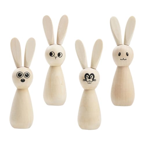 MUCKLILY 4 Stück Kaninchen-verzierung Unfertiger Holzhase Ostern Diy Handwerk Hasenschmuck Aus Holz Kaninchenverzierung Unbemaltte Peg -puppen Hase Aus Holz Hölzern MUCKLILY 4 Stück Kaninchen-verzierung Unfertiger Holzhase Ostern Diy Handwerk Hasenschmuck Aus Holz Kaninchenverzierung Unbemaltte Peg -puppen Hase Aus Holz Hölzern von MUCKLILY