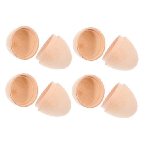 MUCKLILY 4 Stück weißes embryoniertes Ei unvollendete Ausschnitte in Eiform aus Holz DIY bemalbare Eier Handbemalte Ostereier zum Selbermachen Osterdekoration Ei Khaki von MUCKLILY