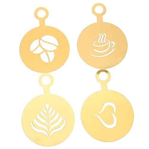 MUCKLILY 4Stücke Teiliges Kaffeekunst Schablonen Aus DIY Latte Art Vorlagen Für Puderzucker Und Kakao Schablonen Für Cappuccino Und Schaumgestaltung von MUCKLILY