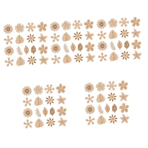 MUCKLILY 5 Sätze Holz Zum Basteln Fälschung Blumen Ausschnitte Scheiben Blätter Für Malerei Unvollendet Form Unbemalt Geäst Pflanzen Ornamente Hölzern Beige 100 Stück * 5 von MUCKLILY