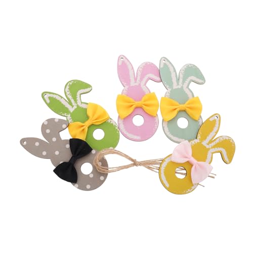 MUCKLILY 5 Stück Osterhasen Holzornamente Zum Basteln Ostertafel Aus Holz Ostern Unbehandeltes Holzhandwerk Osterdekorationen Für Draußen Osterparty Türdekoration Aus Holz von MUCKLILY