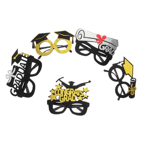 MUCKLILY 5 Stück Teiliges Abschlussbrillen aus Graduation Party Favors Fotorequisiten für Abschluss Verschiedene zur Auswahl Erinnerungsfotos von MUCKLILY