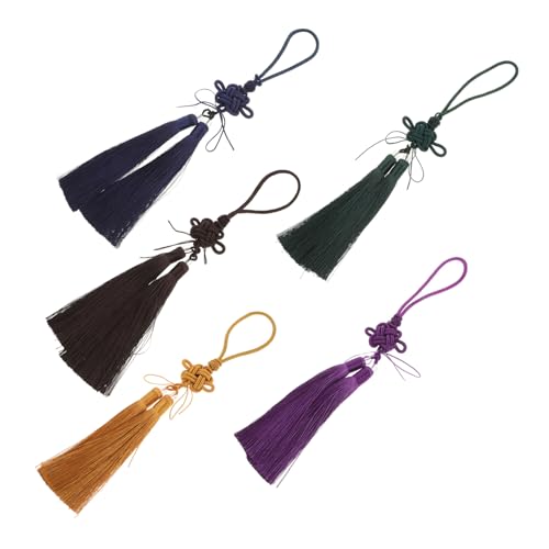 MUCKLILY 5 Stück Teiliges Chinesische Knoten Quasten Anhänger Handgefertigt Farblich Gemischte DIY Charms Traditionelle Kungfu Dekoration Elegant und Detailreich MUCKLILY 5 Stück Teiliges Chinesische Knoten Quasten Anhänger Handgefertigt Farblich Gemischte DIY Charms Traditionelle Kungfu Dekoration Elegant und Detailreich von MUCKLILY