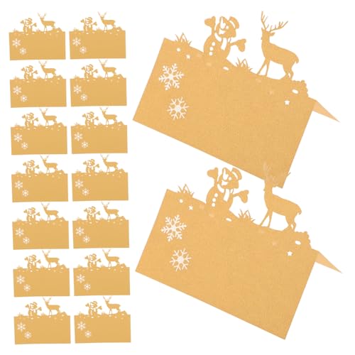 MUCKLILY 50 Stück Weihnachtsplatzkarten mit Reh und Schneemann Papier Tischkarten für Festliche Anlässe für Dinner Settings und Weihnachtsfeiern Dekorative Tischkarten MUCKLILY 50 Stück Weihnachtsplatzkarten mit Reh und Schneemann Papier Tischkarten für Festliche Anlässe für Dinner Settings und Weihnachtsfeiern Dekorative Tischkarten von MUCKLILY