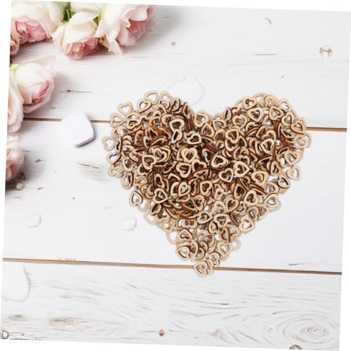 MUCKLILY 500 Stück Holzherzen Hohl Holz Herzscheiben für DIY Basteln Hochzeit Valentinstag Tischkonfetti Rustikale Holzverzierungen für Party Geschenkdekoration von MUCKLILY