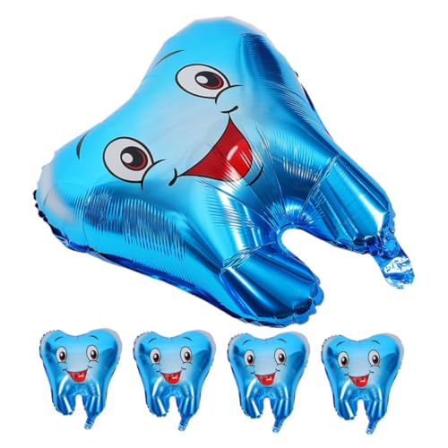 MUCKLILY 5Stücke Zahnballons für Babyparty Cartoon Dekorationen aus Leichtem Aluminiumfolie Wiederverwendbar für Innen und Außenbereich für Shower und Fröhliche Feiern MUCKLILY 5Stücke Zahnballons für Babyparty Cartoon Dekorationen aus Leichtem Aluminiumfolie Wiederverwendbar für Innen und Außenbereich für Shower und Fröhliche Feiern von MUCKLILY
