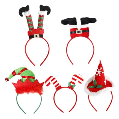 MUCKLILY 5St Weihnachtskopfbedeckungen Urlaubsstirnband Haargummis Kappen entzückendes Haarband weihnachtliche stirnbänder Weihnachtsbaum Weihnachtsmütze Zuckerstange Hut von MUCKLILY