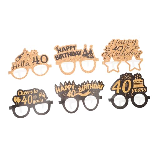 MUCKLILY 6 Paare Papier-brillen als Geburtstagsparty-requisiten für Erwachsene Partybrillen für Fotokabine Einzigartiges Design Angenehm zu Tragen für Geburtstagsfeiern und von MUCKLILY
