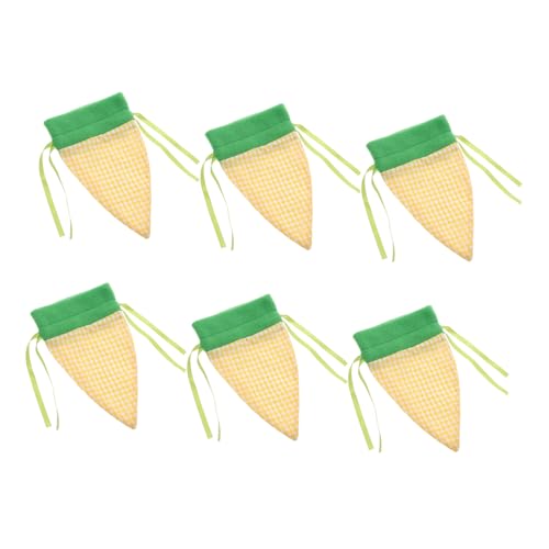 MUCKLILY 6 Stück Karottenbündeltasche Verpackungsbeutel für Ostersüßigkeiten Bestecktaschen zu Ostern Snack-Tasche Geschenktüten mit Kordelzug Ostern-Karotten-Kordelzugbeutel Plüschstoffe von MUCKLILY