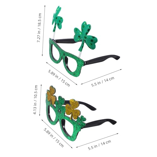 MUCKLILY 6 Stück Kleebrille Gläser Kleeblatt-accessoires Brillenstütze Urlaubsbrillen Requisiten Zum St Patrick Tag Partybrillen Irische Brille St. Patricks Day Brille Glitzertuch von MUCKLILY