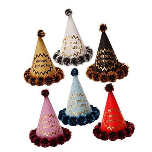 MUCKLILY 6 Stück Pompon Geburtstags Hüte aus Papier Glänzende Partyhüte für Erwachsene Zufällige Designs für Unvergessliche Feiern und Kreative Fotorequisiten MUCKLILY 6 Stück Pompon Geburtstags Hüte aus Papier Glänzende Partyhüte für Erwachsene Zufällige Designs für Unvergessliche Feiern und Kreative Fotorequisiten von MUCKLILY