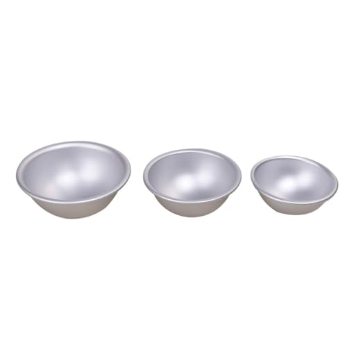 MUCKLILY 6 Stück Teiliges Metall Badekugelform Halbkreis Aluminiumlegierung DIY Badebomben Seifenformen für Hausgemachte Salzbomben Herstellung Kuchen Pudding Backen von MUCKLILY