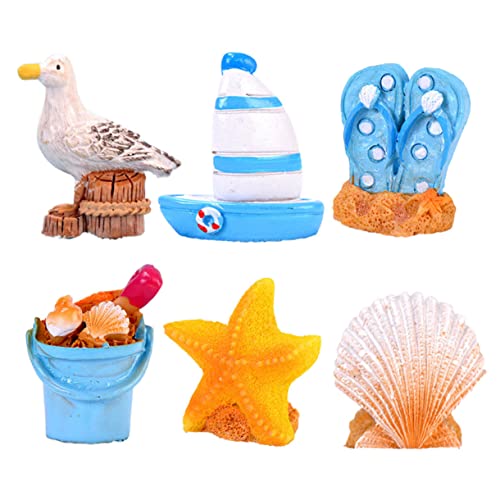MUCKLILY 6 Stück Wohnkultur Miniaturen Stranddekor Küstendekor Dekorativ Zubehör Dekoration Muschel Hüttendekor Ornamente Tischdeckel Nautisch Objekte Harzverzierungen von MUCKLILY