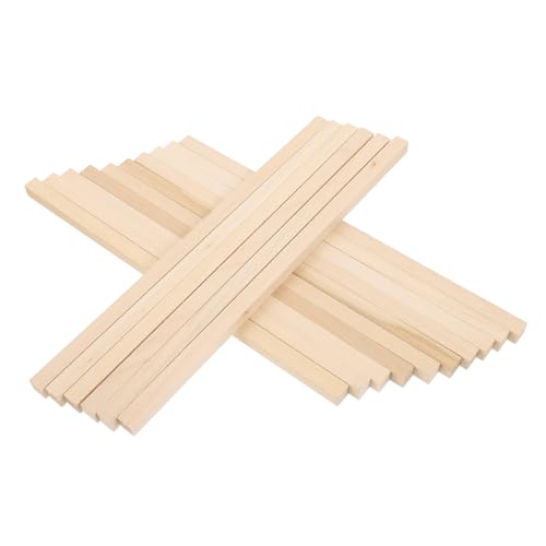 MUCKLILY 60 Stück Handgefertigte Holzstäbe Unbehandeltes Holz Bastelbedarf Für Die Holzbearbeitung Quadratische Holzstäbe Holzdübelstangen Quadratische Dübel Holzbastelstäbchen von MUCKLILY