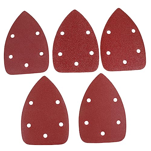 MUCKLILY 60 Stück Polieren von Sandpapier Schleifpapier mit verschiedenen Körnungen Schleifpads sanding paper schleifpapier selbstklebend Dreiecksschleifpapier dreieckiges Schleifpapier rot von MUCKLILY