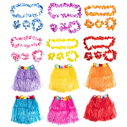 MUCKLILY 6Sätze Hawaiianisches Grasrock Röcke mit Blumenkranz für Luau Partys Hochzeiten Tropische Feiern Kostüm für Erwachsene und Mädchen MUCKLILY 6Sätze Hawaiianisches Grasrock Röcke mit Blumenkranz für Luau Partys Hochzeiten Tropische Feiern Kostüm für Erwachsene und Mädchen von MUCKLILY