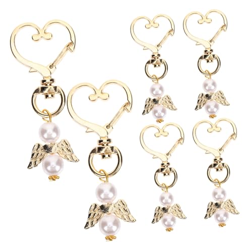 MUCKLILY 6Stücke Teiliges Flügel Schlüsselanhänger mit Herz Charms Kreatives Design für Shower Hochzeitsgeschenke Schlüsselhalter und Taschenaccessoires Exquisiter Schlüsselbund MUCKLILY 6Stücke Teiliges Flügel Schlüsselanhänger mit Herz Charms Kreatives Design für Shower Hochzeitsgeschenke Schlüsselhalter und Taschenaccessoires Exquisiter Schlüsselbund von MUCKLILY