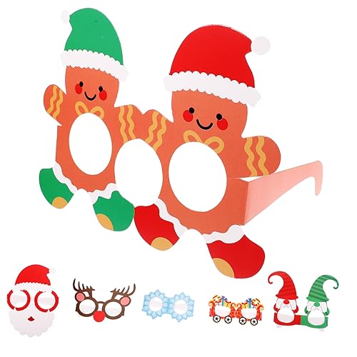 MUCKLILY 6St Weihnachtspapier neuartige Papiergläser Weihnachtskostümzubehör weihnachtsdeko Dekor Geschenke Brillen-Requisiten schöne weihnachtsbrille Kleidung Kulissen Requisiten Ornament von MUCKLILY