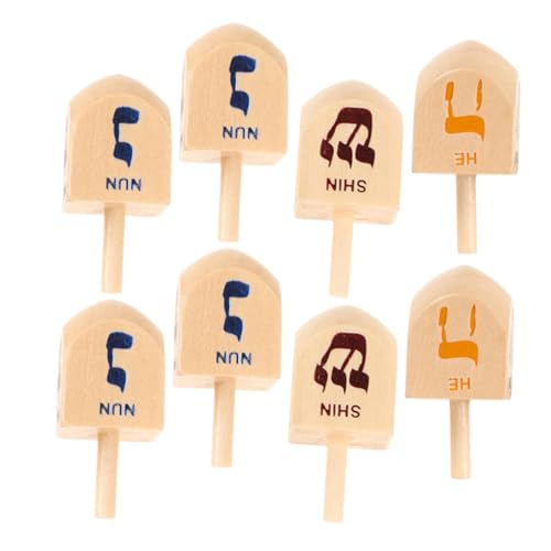 MUCKLILY 8 Stück Kreisel Dreidel Masse Chanukka- Hanukka -Dekorationen Kreiselspielzeug Dreidel-Spiel Dreidel für hölzerne Spinning Holz MUCKLILY 8 Stück Kreisel Dreidel Masse Chanukka- Hanukka -Dekorationen Kreiselspielzeug Dreidel-Spiel Dreidel für hölzerne Spinning Holz von MUCKLILY