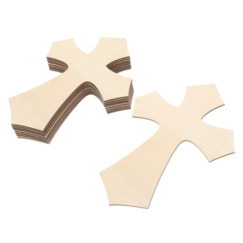 MUCKLILY 8 Stück Kreuz Holz Baurohlinge Große Formen Ausschnitte Unfertige Materialien Anhänger Kreuze Ornament Blanko Kreuz Dekorationen Wanddekoration Basteln Rustikal Pappel von MUCKLILY