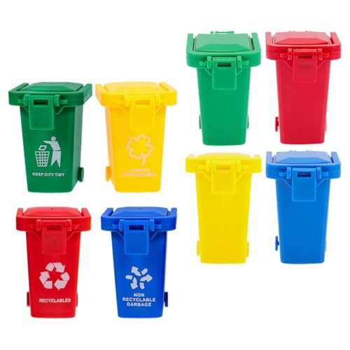 MUCKLILY 8 Stück Mini Tischmülleimer mit Flip Deckel Kompakt und Tragbar aus Hochwertigem Kunststoff Vielseitig für Büro Kinderzimmer Küche und Schreibtisch Praktische Müllsortierung und von MUCKLILY