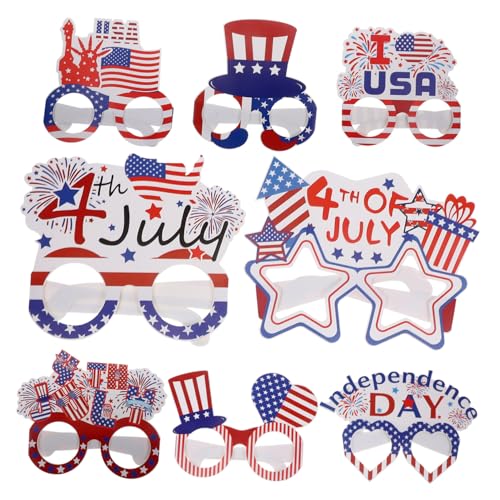 MUCKLILY 8 Stück Teiliges Unabhängigkeitstag Papiergegenstände Patriotic Party Brille Cosplay Eyeglasses für Foto Requisiten und Festdekoration MUCKLILY 8 Stück Teiliges Unabhängigkeitstag Papiergegenstände Patriotic Party Brille Cosplay Eyeglasses für Foto Requisiten und Festdekoration von MUCKLILY