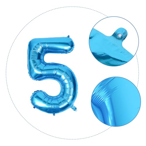 MUCKLILY Aluminiumfolie Zahlenballon Blau Partydeko Wiederverwendbar Einfache Befüllung Für Hochzeit Geburtstag Festlichkeiten von MUCKLILY