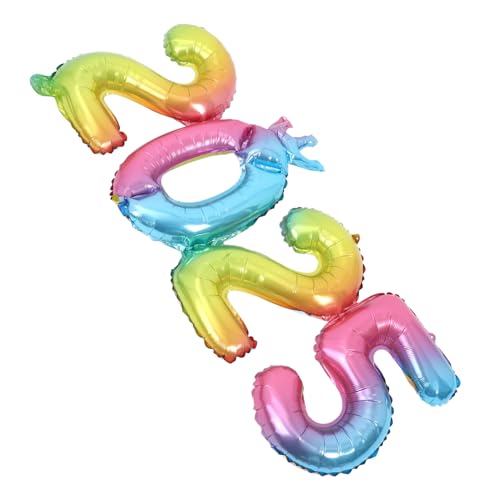 MUCKLILY Aluminiumfolienballon 2025 Zahlenballon Frohes Neues Jahr Ballons Frohes Neues Jahr Dekorationen Silvester Partyzubehör 2025 Neujahrsdekorationen 2025 Zahlenballons von MUCKLILY