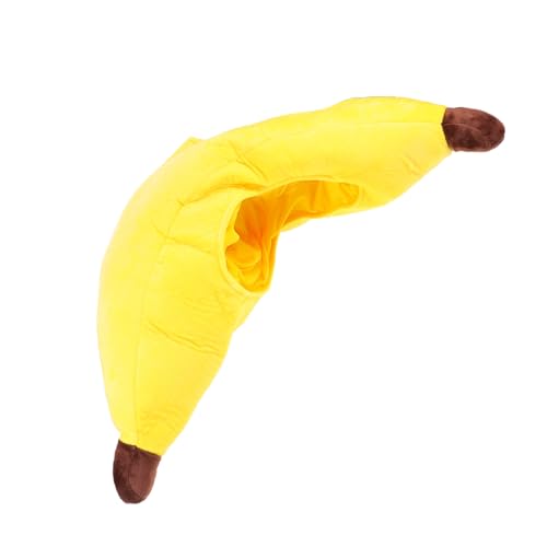 MUCKLILY Bananenkopfhut Kinderneuheit Bananenhut Geburtstagskostüm Plüschparty Erwachsener Bananenhut Lustige Fotoautomaten Requisiten Obsthut Bananenfrischer Hut Lustiger Hut von MUCKLILY