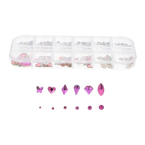 MUCKLILY DIY Nagelkunst Zubehör Fächer Box mit Nagelrhinestones und Dekorativen für Nageldesigns Langlebig und Sicher für DIY Nagelkunst von MUCKLILY