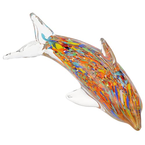 MUCKLILY Delfin Glasfigur Handgefertigte Tischdekoration für Büro und Zuhause Stilvolles Wohnaccessoire für Freunde und Familie von MUCKLILY