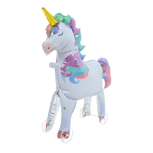 MUCKLILY Einhorn Folienballon mit Rädern Großer Stehender Einhorn Ballon für Geburtstagsfeiern Stabile Dekoration Leuchtende Farben Sichere und Langlebige Gestaltung MUCKLILY Einhorn Folienballon mit Rädern Großer Stehender Einhorn Ballon für Geburtstagsfeiern Stabile Dekoration Leuchtende Farben Sichere und Langlebige Gestaltung von MUCKLILY