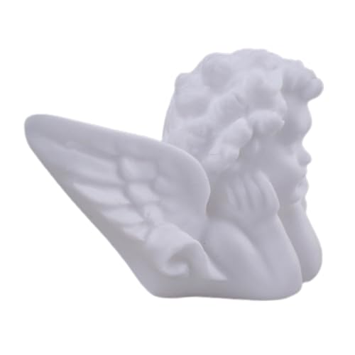 MUCKLILY Engel-kuchendekoration Engeldekorationen Für Die Kirche Mini-engel-kuchenaufsatz Ornament Party-engel-kuchenaufsatz Engelstatuen Für Kuchen Engelfiguren Für Die Kirche Vinyl Weiß von MUCKLILY