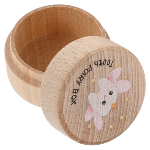 MUCKLILY Erinnerungsbox für Babyzähne aus Holz Zahnbox für Jungen und Milchzahnhalter und Organizer für Verlorene Zähne und Haarsträhnen Praktische Aufbewahrung von MUCKLILY