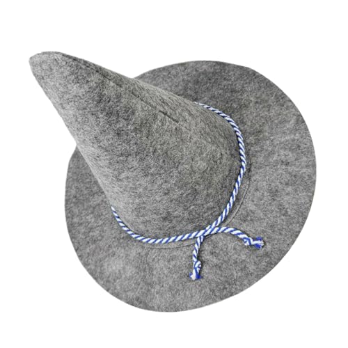MUCKLILY Grauer Hexenhut Vogelscheuchenhut Leicht und Komfortabel für Halloween Kostüm Party Erwachsene Vielseitig Passend für Hexen und Zauberer Cosplay und Weihnachtsmaskerade von MUCKLILY