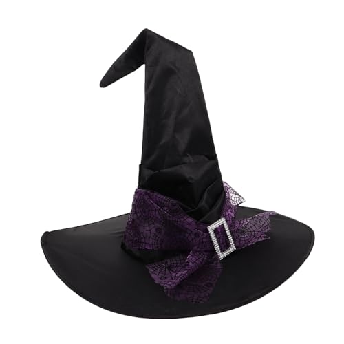 MUCKLILY Großer Gefältelter Hexenhut mit Stern Mondakzenten Leichter Spinnennetz-mesh Komfortabel für Halloween Cosplay Party und Festliche Verkleidung für Damen MUCKLILY Großer Gefältelter Hexenhut mit Stern Mondakzenten Leichter Spinnennetz-mesh Komfortabel für Halloween Cosplay Party und Festliche Verkleidung für Damen von MUCKLILY