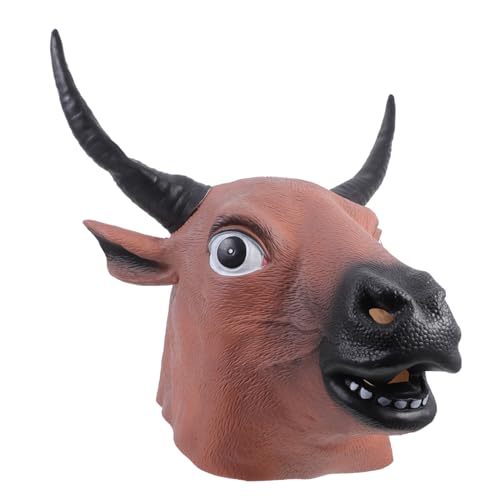 MUCKLILY Halloween Kuh Maske Realistisch Gelb Tierkopfmaske Leichtes Material Tierkopf Kostüm Zubehör für Karneval Cosplay Party MUCKLILY Halloween Kuh Maske Realistisch Gelb Tierkopfmaske Leichtes Material Tierkopf Kostüm Zubehör für Karneval Cosplay Party von MUCKLILY