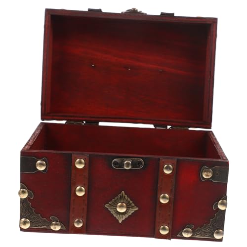 MUCKLILY Holz schmuckbox mit Schloss Kleine Retro Schmuckschatulle für Ringe Halsketten Ohrringe Aufbewahrung und Schutz Wertvoller Schmuckstücke Praktischer Organizer für Zuhause und von MUCKLILY
