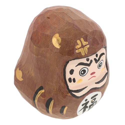 MUCKLILY Holzfigur Miniatur Handbemalt Japanische Holzpuppe Tischdekoration Auto Innenraum Feng Shui Glücksbringer von MUCKLILY