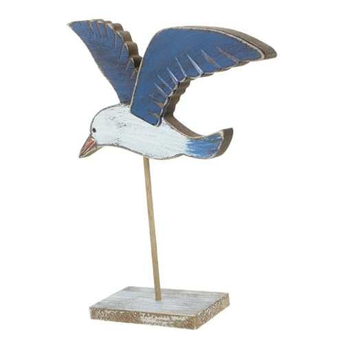 MUCKLILY Holzfigur Stehende Dekoration Vintage Statue für Innenbereich Handgefertigt Meeresstil Ornament für Wohnzimmer Schlafzimmer Büro und Feste von MUCKLILY