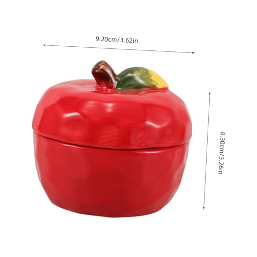 MUCKLILY Keramik Apfelförmiges Aufbewahrungsglas Rot mit Deckel Vielseitiger Weihnachtlicher Keramikbehälter für Kerzen Süßigkeiten Gewürze und Diy-dekoration Stilvolles Geschenk für MUCKLILY Keramik Apfelförmiges Aufbewahrungsglas Rot mit Deckel Vielseitiger Weihnachtlicher Keramikbehälter für Kerzen Süßigkeiten Gewürze und Diy-dekoration Stilvolles Geschenk für von MUCKLILY