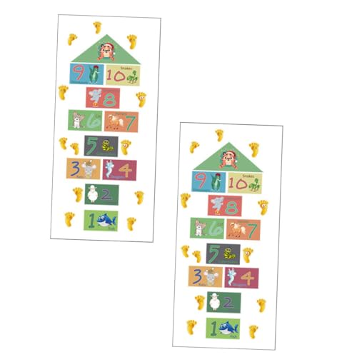 MUCKLILY Kinderzimmer Hopscotch Bodenaufkleber Selbstklebend Bereich Dekor Cartoon Tiere Sticker für Kindergarten Spielbereich von MUCKLILY