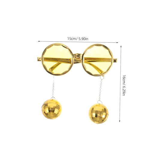 MUCKLILY Lustige Partybrille mit Discokugel Anhänger aus Robustem Kunststoff Retro Vintage Disco Sonnenbrille für Erwachsene Auffälliges Accessoire für Fasching Festival und Mottofeier MUCKLILY Lustige Partybrille mit Discokugel Anhänger aus Robustem Kunststoff Retro Vintage Disco Sonnenbrille für Erwachsene Auffälliges Accessoire für Fasching Festival und Mottofeier von MUCKLILY
