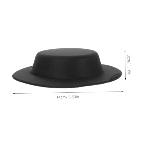MUCKLILY Mini Top Hat Schwarz DIY Bastelset für Puppen Dekoration Miniatur Filzhut für Haaraccessoire und Festliche Schmückung Vielseitiger Puppenhut für Kreative Handarbeiten von MUCKLILY