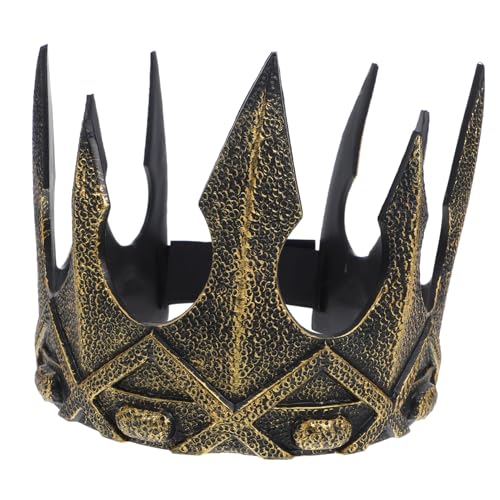 MUCKLILY Mittelalterliche Königskrone Cosplay Krone für Herren Verstellbar mit Klebeband Weicher Schaumstoff für Halloween Bühnenauftritt Party Fotorequisite von MUCKLILY