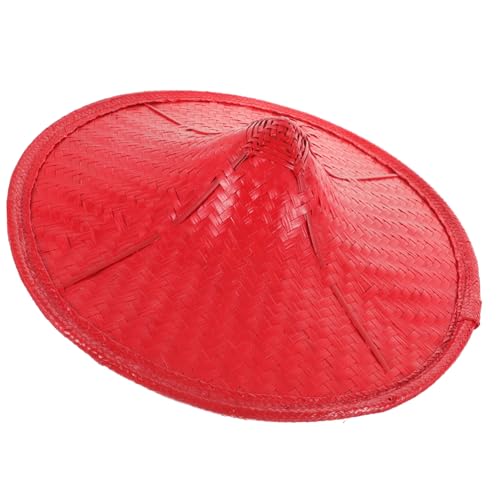 MUCKLILY Naturfaser Ninja Hut Cosplay Leichter Atmungsaktiver Japanischer Konischer Samurai Hut mit Verstellbarem Kinnriemen Dekoratives Kostümzubehör für Erwachsene für Bühne Party von MUCKLILY