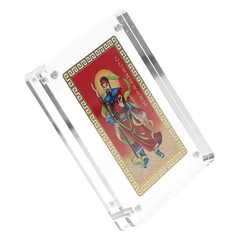 MUCKLILY Ornamente Von General Wu Sui Chinesische Tempelkarte Schutzamulett Chinesische Elemente Segenskarten Chinesische Schutzkarte Tai Sui Karte Feng Shui Rotes Acryl von MUCKLILY