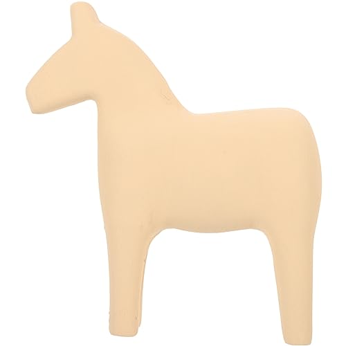 MUCKLILY Pferdeverzierung Aus Holz Mädchen Mini Tierfiguren Ornamente Dekorationen Pferde-Schreibtisch- Pferdedekoration Pferdefiguren Beige Kiefernholz von MUCKLILY