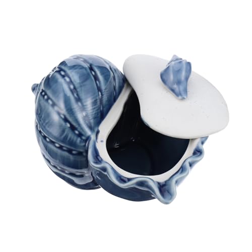 MUCKLILY Praktische Schmuckschatulle aus Keramik in Muschelform Dekorative Aufbewahrungsbox mit Deckel für Ohrringe Ringe und Halsketten Kreatives Nordisches Design für Büro und Zuhause von MUCKLILY